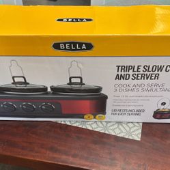 New Never Used it  Triple Slow Cooker And Server .
