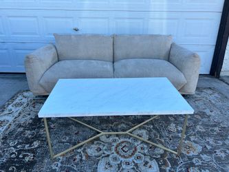 Modern Lamb Wool 3-Seater Sofa with Metal Legs- $299.99 - FREE Delivery- READ Description