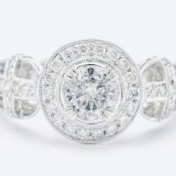 1.11ctw Diamond Halo Custom Ring - Appraisal