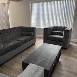 Grey Formal Living Room Set