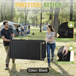 ❤️‍🔥❤️‍🔥Brand New Black Lockable75 Gallon Outdoor/Indoor Storage Deck Boxes  ✴️✴️Read Desc