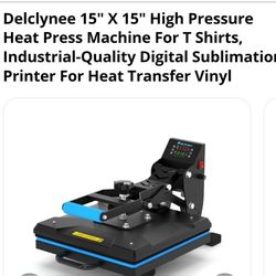 Delclynee 15" x High Pressure Heat Press Machine for T Shirts, black