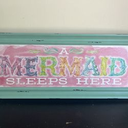Disney A Mermaid Sleeps Here 🧜‍♀️ Picture Sign Home Decor