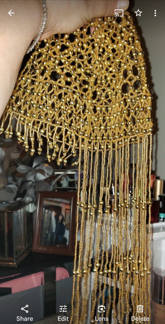 Gold Beaded Head Dress.. 30/'/40's Beautiful Costume Hair Accessories 