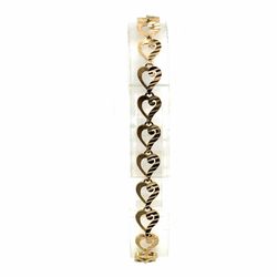 Woman’s Ladies 14k Yellow Gold 8” Inch 7mm Heart Link Bracelet GP3133379
