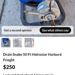 Drain Snake 50 Ft Hidrostar Frieght