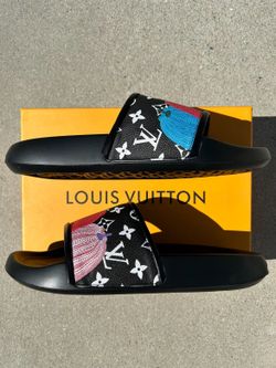 Louis Vuitton LV Monogram Pool Slides Black | Men's Size 11 | Read Description 