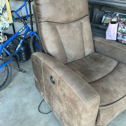 Suede recliner