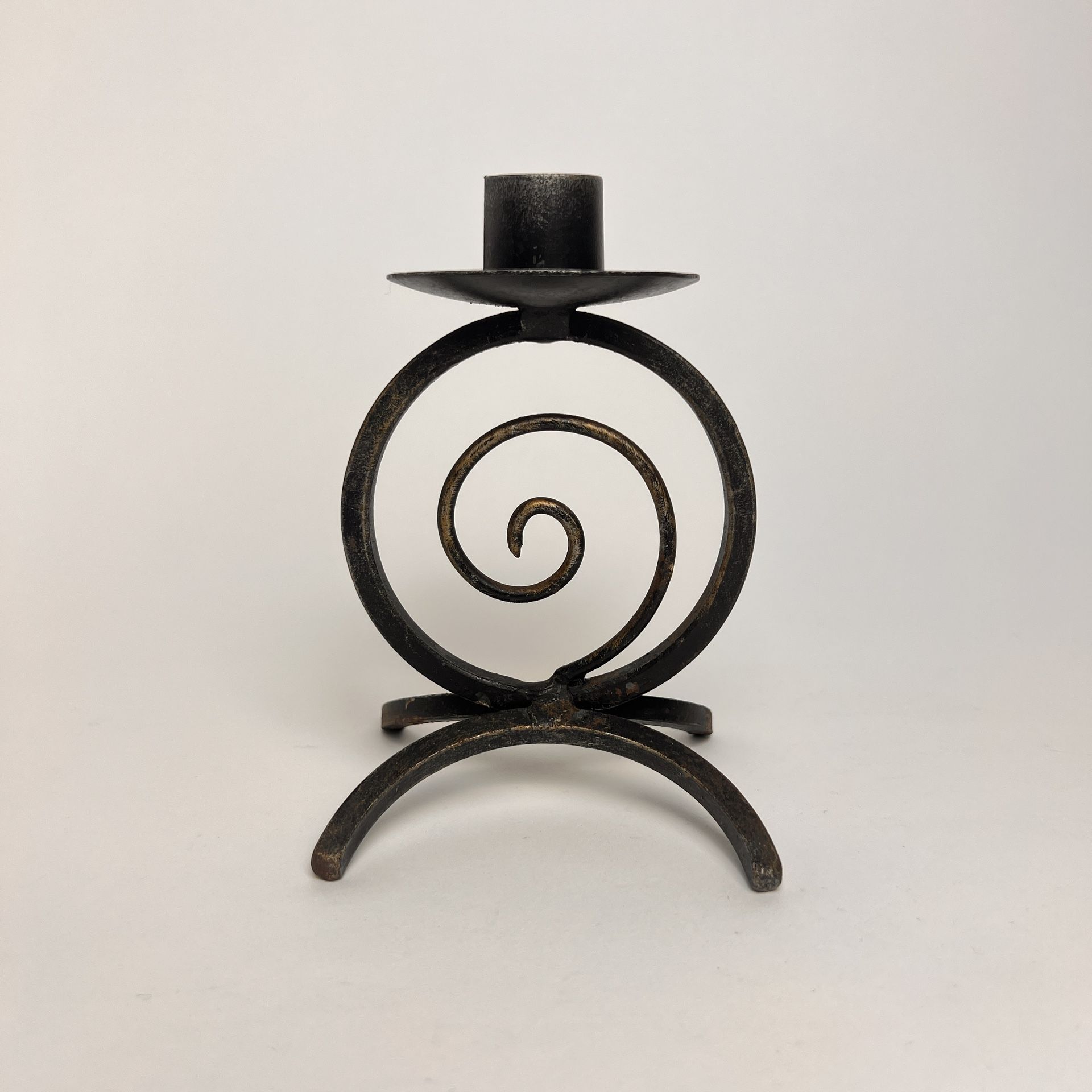 Vintage Wrought Iron Candle Holder. Made in Røros, Norway. 