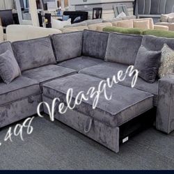✅️✅️3-Piece Convertible Sectional
Sleeper Sofa W/Cupholder, Sofa Storage, & USB Ports✅️✅️