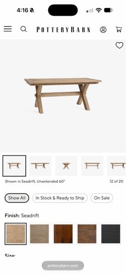 Pottery Barn wooden dining table