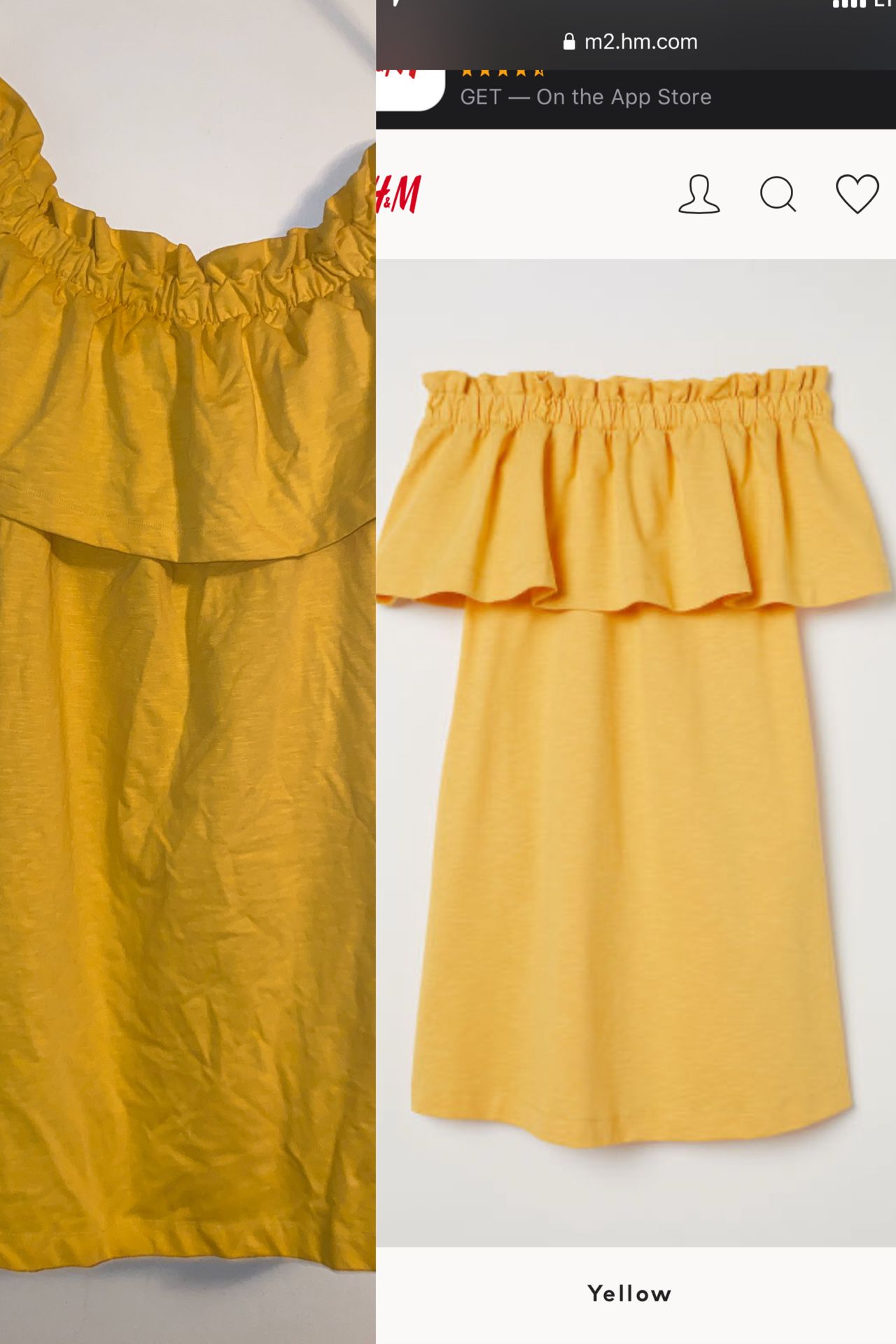 HM Yellow Off Shoulder Dress