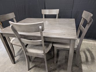 Contemporary Grey Dining Set with Four Chairs