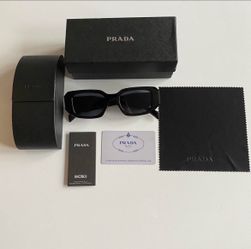 Prada Black Rectangle Sunglasses Full Set