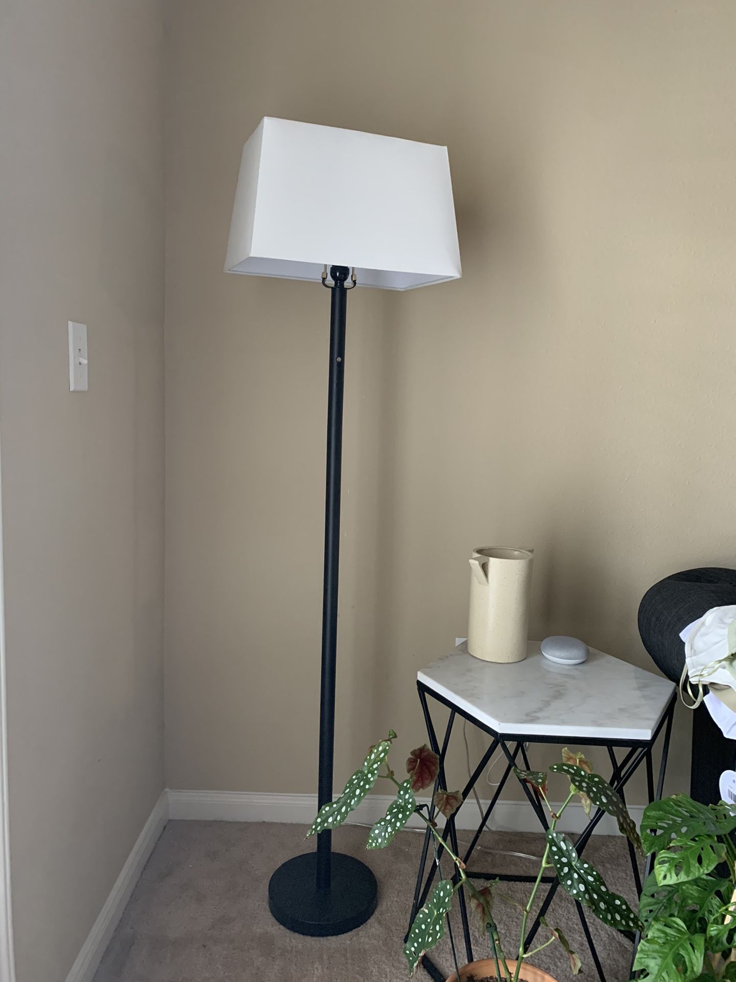 Black metal “smart dimmable” floor lamp