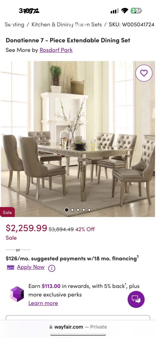 Luxury piece Dining Table Set