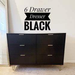 6 Drawer Dresser, Organizer Unit with Metal Legs,