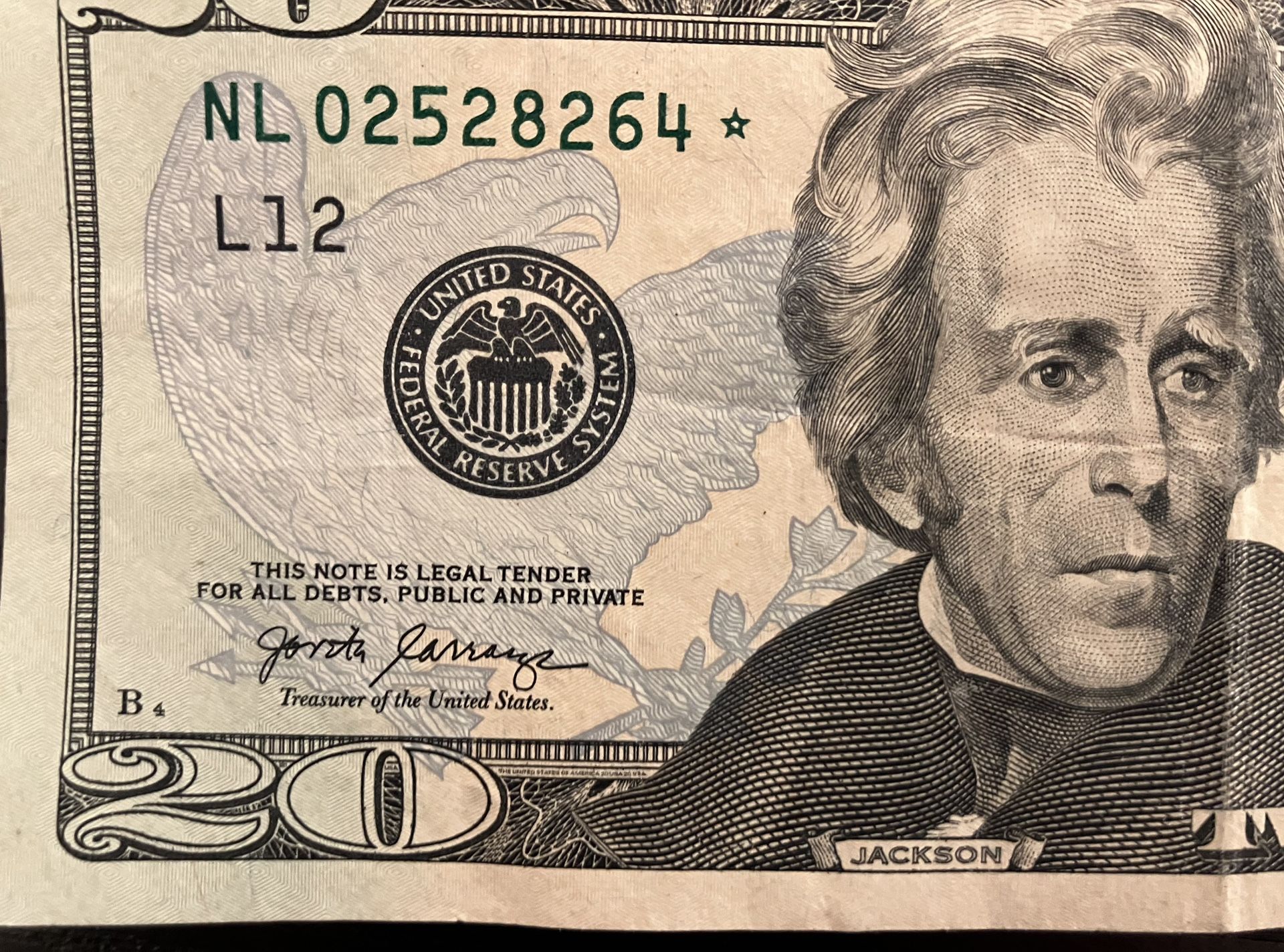 $20 with Star 0(contact info removed) issued 2017