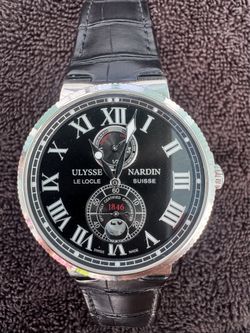 2013 Ulysse Nardin Marine Chronometer 43MM Black Dial Leather Strap (263-67)