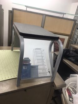 Department store shoe bench with mirror