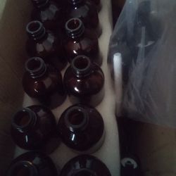 Bundled Amber And Blue Glass Bottles(Super Deal) 