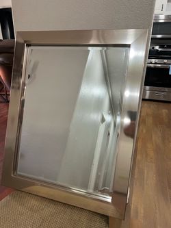 New Brushed Nickel Frame Vanity Mirror