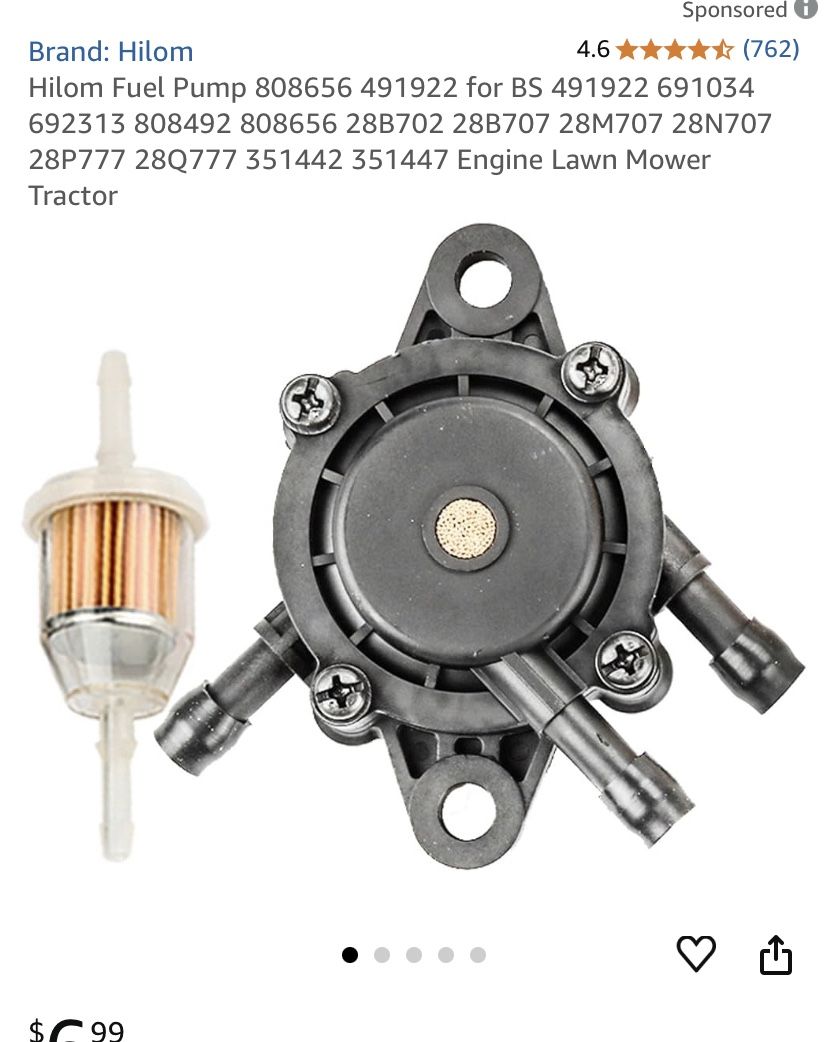 New Fuel Pump For Engine Lawnmowers And Tractors