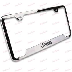 Au-Tomotive Gold New For JEEP Laser Etched Stainless License Plate Frame 1pcs -(3-LF1-GF-JEE-EC