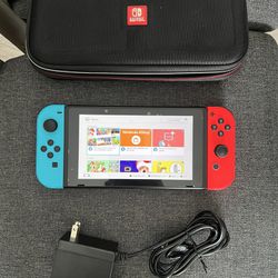 Nintendo Switch Console / System - Version 2 - Works Great - Includes Charger And Game