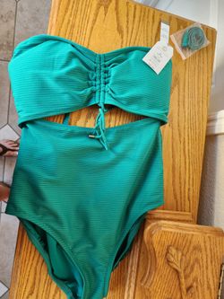 **NEW Women's One-Piece Swimsuit XL – Emerald Green – Tags Attached**