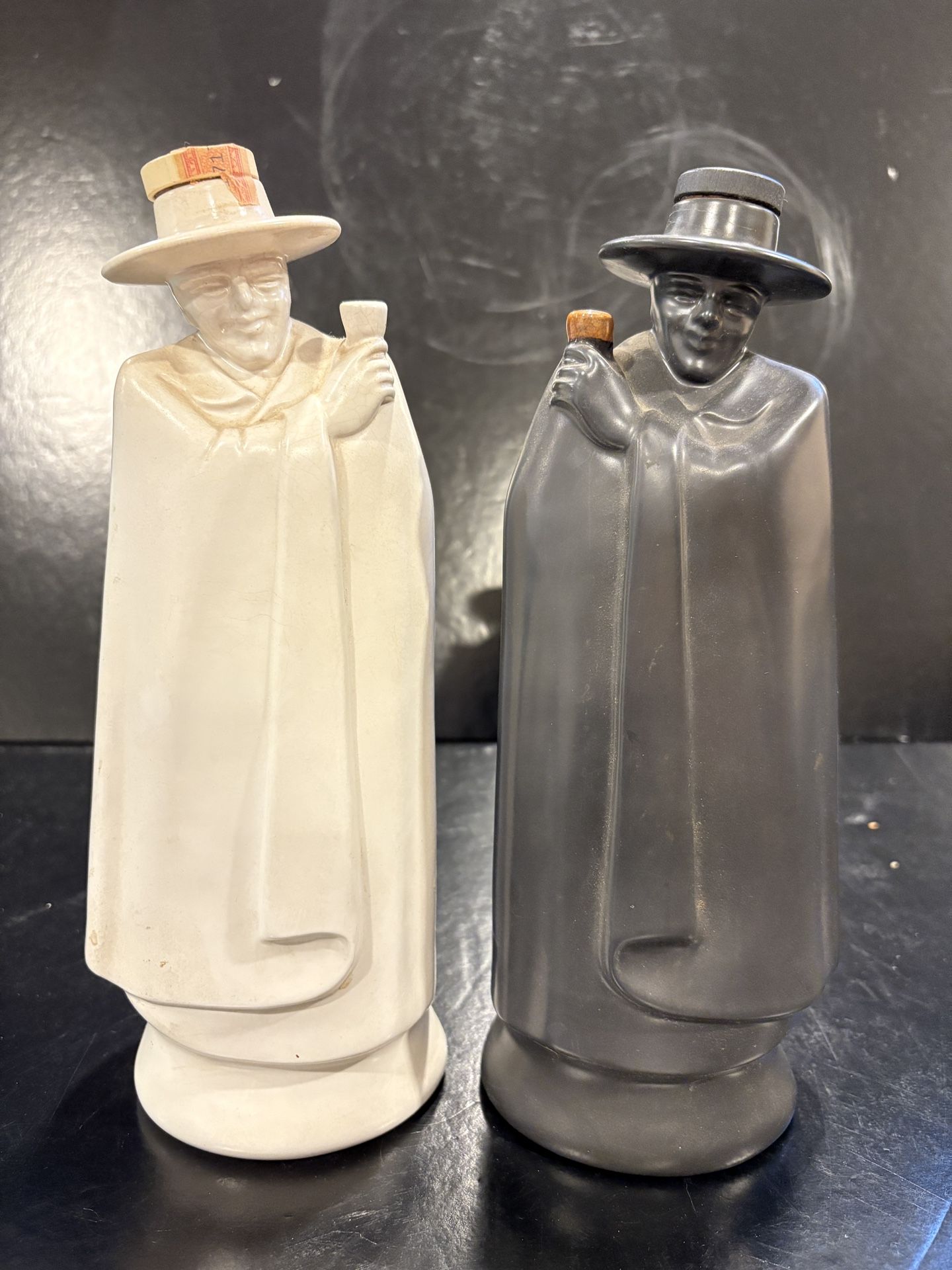 Vintage 1969 Wedgewood Don Decanters Ceramic Moonstone Sandeman Scotch Dry Sherry MCM