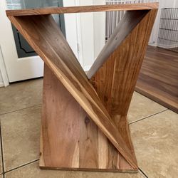 Modern solid wood geometric X-base End Table/ Side Table