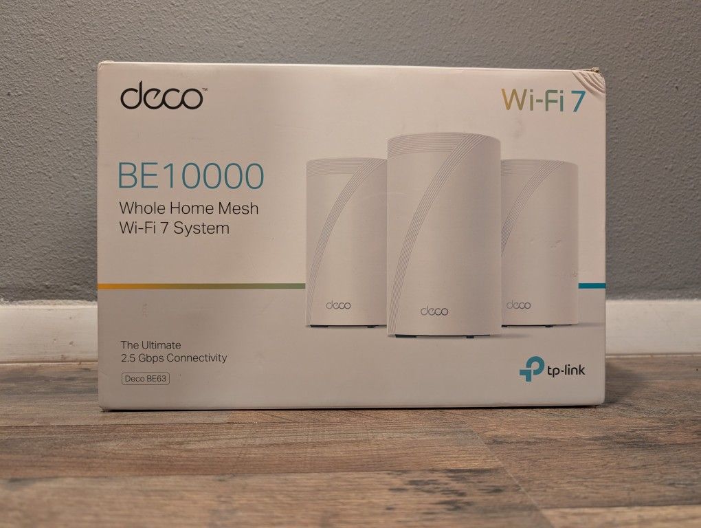 TP-Link Deco BE63 BE10000 Tri-Band WiFi 7 Mesh System with 2.5Gbps Ports MU-MIMO VPN (3 Pack)