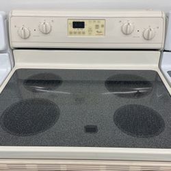 Whirlpool Bisque Electric Stove With Warranty 