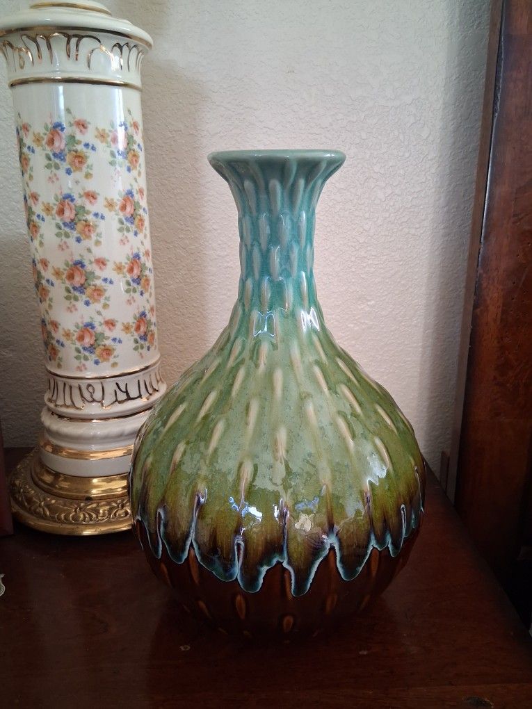 MCM Drip Glaze Pottery/Vase 13×7