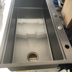 Sink, Tile, Epoxy and Base Cabinets 