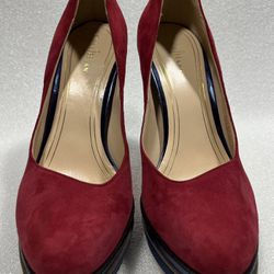 Cole Haan Red Blue Suede High Heel Pumps Shoes Women's Size 8.5 B  