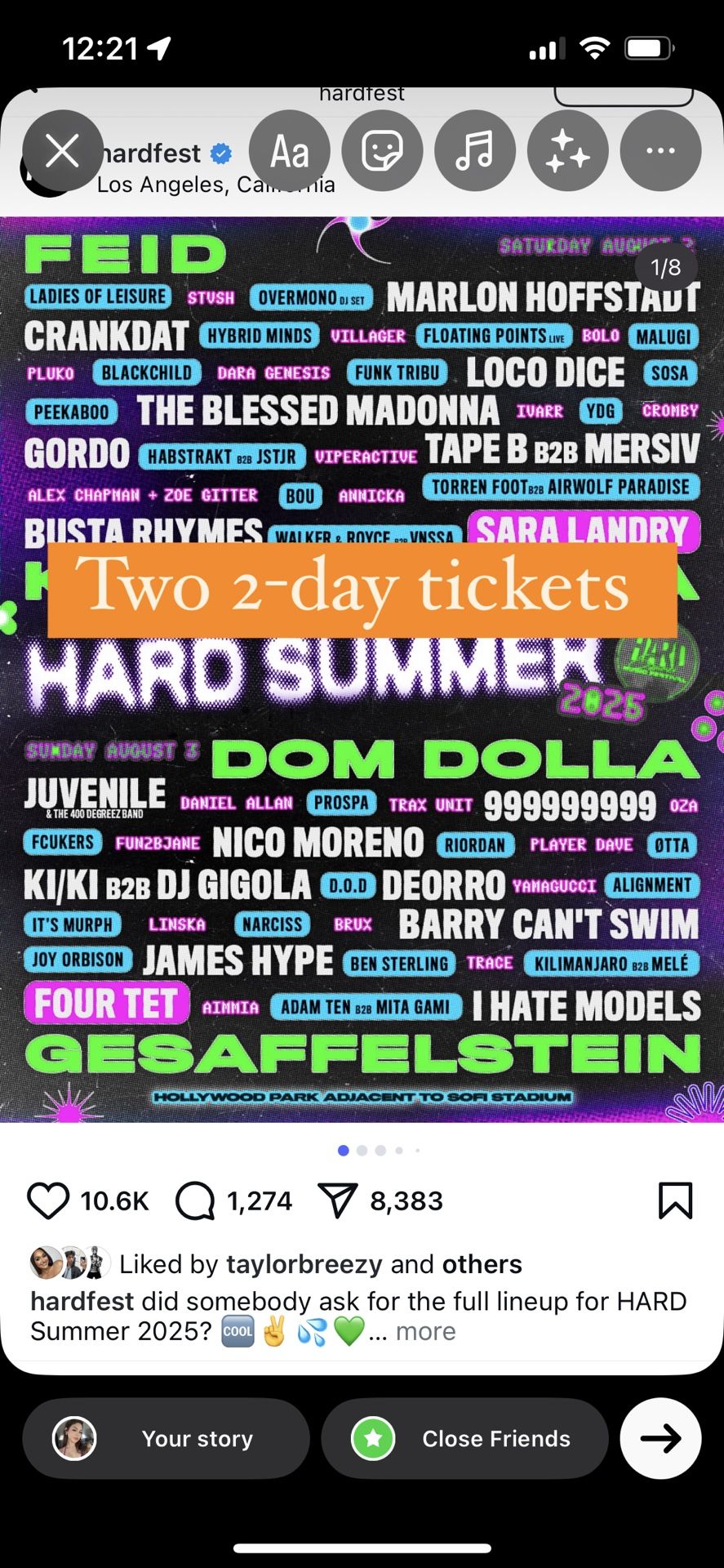 2 Two Day Tickets For Hard Summer