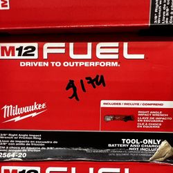 Milwaukee M12 Fuel 3/8” Right Angle Impact Wrench W Friction Ring Tool Only
