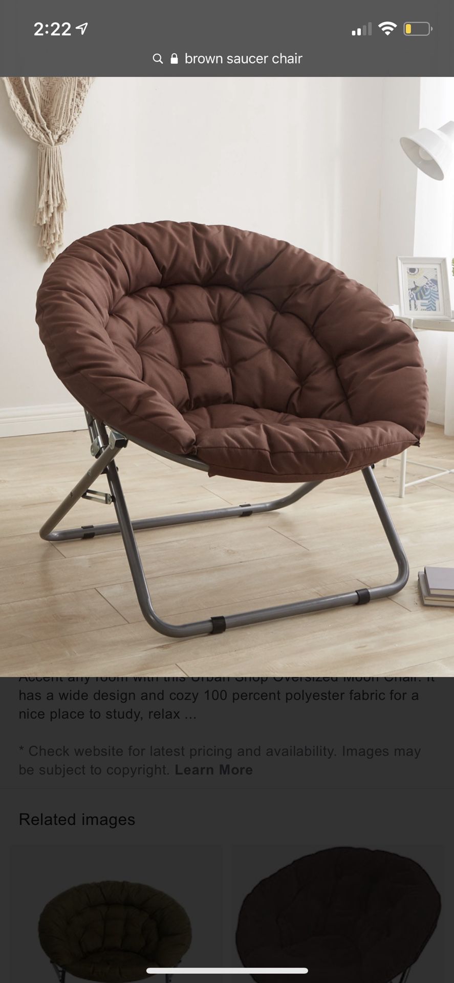 Brown Saucer Chair