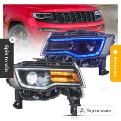 Vland 2014–2024 Jeep Grand Cherokee Front Headlights LED New In Box