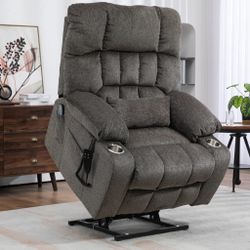 Brand New High Density Foam Electric recliner with Heat and Massage, 2 Pockets, 2 Cup Holder, 2 Remote
