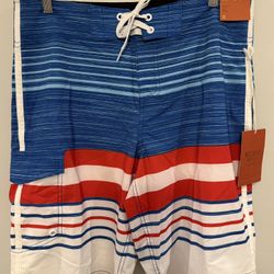 NWT Mens Below The Knee Board Shorts Swim Trunks SZ 32 