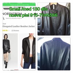 100 dlls small leather bomber jacket