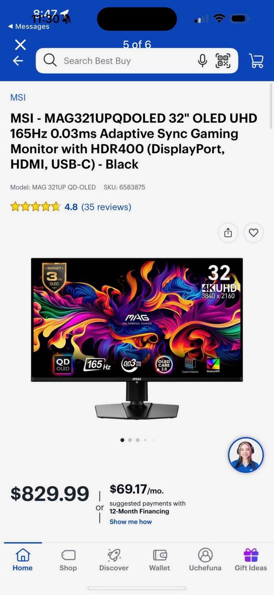 MSI Gaming Monitor 4k OLED 32 165Hz