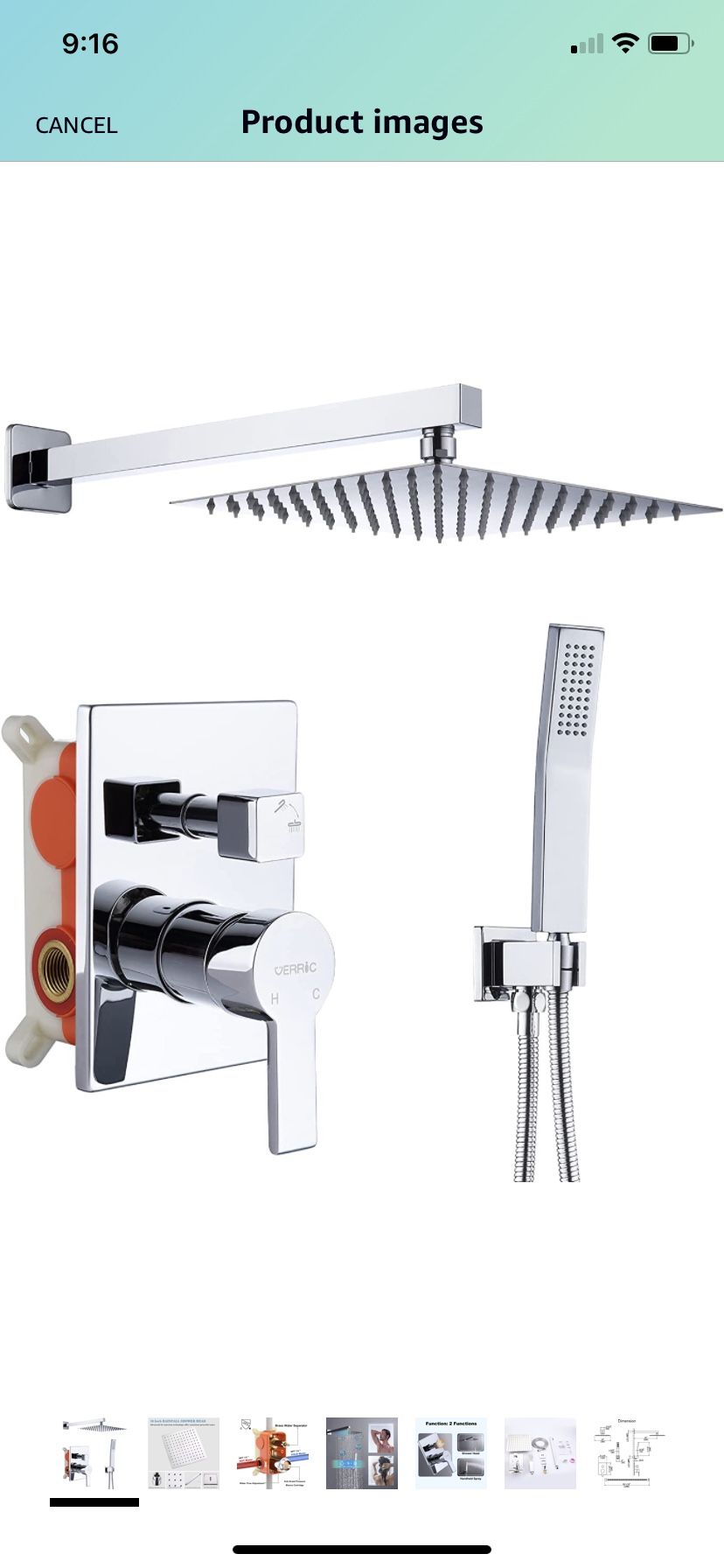 Shower Faucet Set Chrome, Wall Mounted Shower System with Brass Handheld and Valve,10 Inches Rain Shower Head Shower Faucets Sets Complete Shower Trim