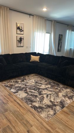 Black Corduroy look sectional