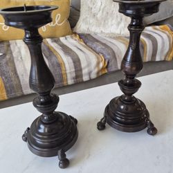 MAITLAND & SMITH Bronze Candle Holders 