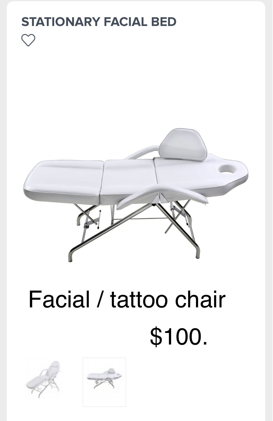 Beauty spa tattoo chair folds up not really for portable work but easy to move