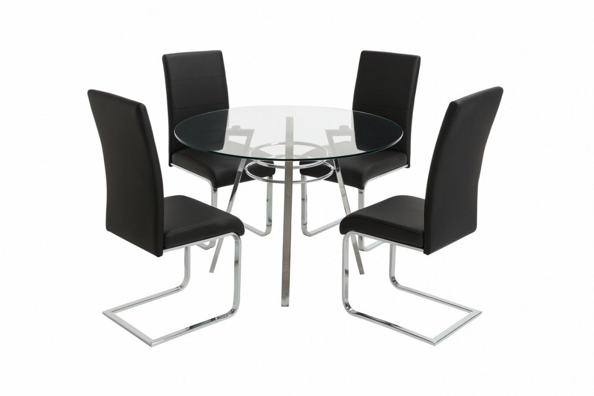 Orbit transparent 5 PC Dining set